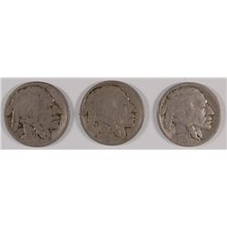 1914-S GOOD, 1915 GOOD, 1915-S VG+ BUFFALO NICKEL LOT