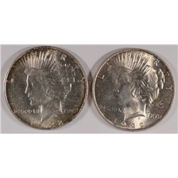 LOT OF (2) PEACE SILVER DOLLARS
