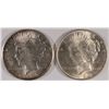 Image 1 : LOT OF (2) PEACE SILVER DOLLARS 1922-S AU, 1923 MS62