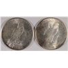 Image 2 : LOT OF (2) PEACE SILVER DOLLARS 1922-S AU, 1923 MS62