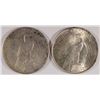 Image 2 : LOT OF (2) PEACE SILVER DOLLARS 1924 MS 62, 1924-S XF-AU