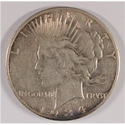 1934-S XF+ PEACE SILVER DOLLAR