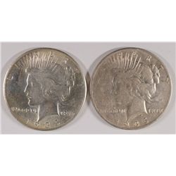 LOT OF (2) PEACE SILVER DOLLARS 1935 AU, 1935-S VG
