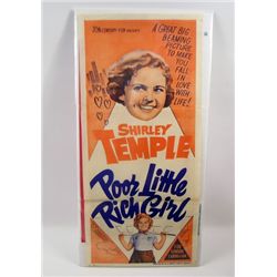 Poor Little Rich Girl Shirley Temple Rare Original Aussie Insert Poster