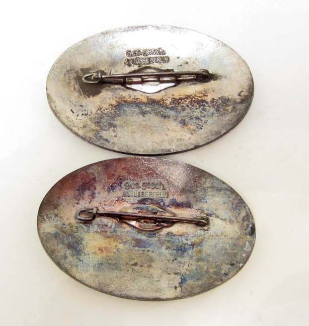 LOT OF 2 GERMAN NAZI PRE BERLIN OLYMPICS RACE CAR BADGES