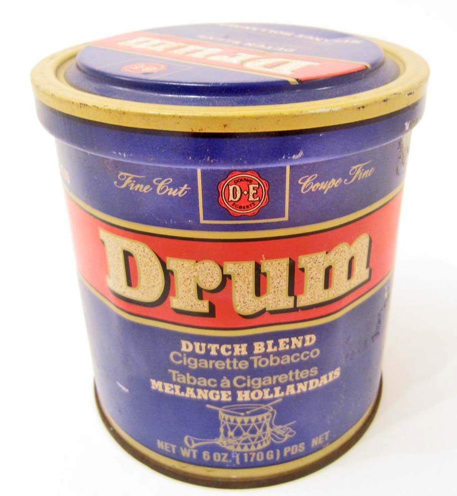 VINTAGE DRUM CIGARETTE TOBACCO ADVERTISING TIN