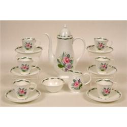 A Susie Cooper Coffee Set, with floral decoration (16)  See illustration  £70-100...