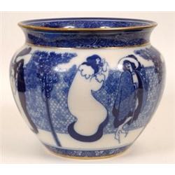 A Doulton Burslem Morrisanware Pottery Jardinière, decorated musicians and other figures, 28 cm (...