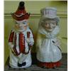 Image 1 : A Pair of Victorian Staffordshire Jugs, with covers, in the form of Punch and Judy (a.f.) 30 cm (...