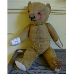 A Blonde Plush Teddy Bear, (worn) 38 cm...