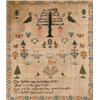 Image 1 : An Early 19th Century Needlework Sampler, by Mary Rose 1826, incorporating figures, birds, trees...