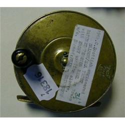 A 19th Century Brass Salmon/Sea Trout Fishing Reel, stamped Phin, Maker, Edinr, 9 cm  £60-80...