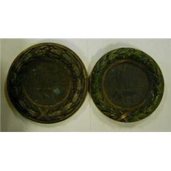 A Pair of WW1 Bronze Death Plaques, to Eugene Gilbert Sullivan, Captain, East Surrey Regt, Bright...
