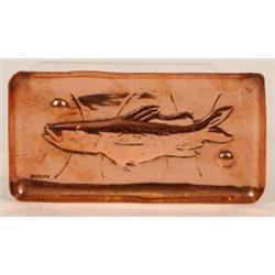 A Newlyn Copper Rectangular Pin Tray, embossed a fish, 12 cm  See illustration  £60-80...