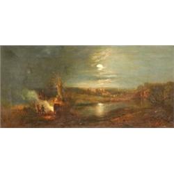 J*** Brooke (?), Bonfire Night, oil on canvas, signed, 28.5 x 59.5 cm  See illustration  £150-200...