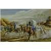 Image 1 : I*** Norbury, Indian attacking a US army wagon, gouache, signed, 47 x 72 cm  £50-80...