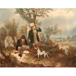 A Pair of 19th Century Sporting Prints, Gamekeepers Refreshing, and Gamekeepers Returning (2)  Se...