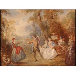 After Watteau, the dancers, watercolour heightened with bodycolour, 25.5 x 33 cm  See illustratio...