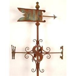 A Georgian Iron Weather Vane, with arrow wind indicator, 262 cm,  See illustration  £500-700...