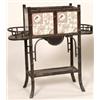 Image 1 : A Victorian Aesthetic Period Bamboo Jardinière Stand, inset pottery tiles  See illustration  £100...