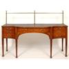 Image 1 : A George III Mahogany Sideboard, having a brass rail above a central bow front section, with boxw...