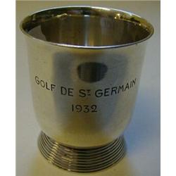 A French Silver Coloured Metal Tumbler Cup, inscribed and dated 1932, by Jean Purforcat, 5.5 cm...