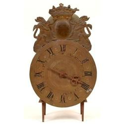 A Early 19th Century French Lantern Clock, with a brass dial and single hand, 37 cm  See illustra...