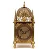 Image 1 : A Late 19th Century German Brass Lantern Clock, with Roman numerals, striking the quarters on tin...