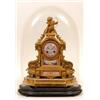 Image 1 : A Late 19th Century French Gilt Spelter Clock, with cherub surmount, and pink painted porcelain p...
