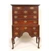 Image 1 : An Early George III Oak Chest on Stand, the moulded cornice above two short and three graduated l...