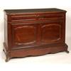 Image 1 : A 19th Century French Rosewood Linen Chest, the inset marble top above a drawer, with a pair of p...
