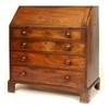 Image 1 : A George III Mahogany Bureau, the fall front above four graduated long drawers, on bracket feet,...