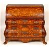 Image 1 : A 19th Century Dutch Oak Cylinder Bombe Bureau, marquetry inlaid with flowers, foliage, birds and...