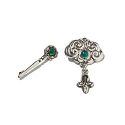 Two Skonvirke Silver Brooches with Jasper Cabochons, 1915