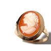 Image 3 : Three-piece Gold Jewellery Set with Shell Cameo, Italy, 20th C