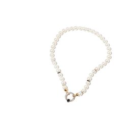 Short Pearl Necklace with Diamonds and Sapphires, 20th Century