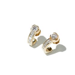 Pair of Ear Studs with approx. 3.02 ct. Diamonds, 20th C