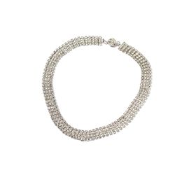 Iridescent White Rhinestones Necklace, 1950s