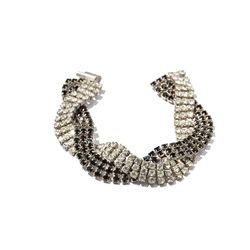 Bracelet of Black and White Rhinestones, 1950s
