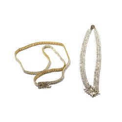 Two Dazzling Great Gatsby Style Rhinestone Buckle Belts, 1920s