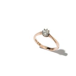 Glistening 585 Rose Gold Ring with Diamond of approx. 0.28 Ct