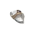 Image 2 : Hand crafted silver ear clips with golden inlay, 20th Century