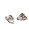 Image 9 : Hand crafted silver ear clips with golden inlay, 20th Century