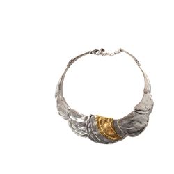 Large, Hand Crafted Gold and Silver Necklace, around 1970