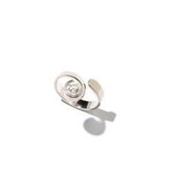 Delicate 750 White Gold Ring with Diamond, approx. 0.7 ct