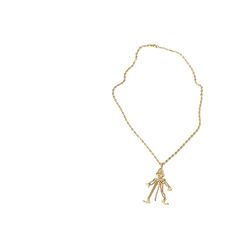 18 Carat Gold Necklace with Harlequin & 12 Diamonds, c. 0.2 ct