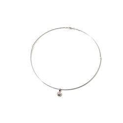 18 C white gold necklace with a brilliant of 0.40 carat, 20th C