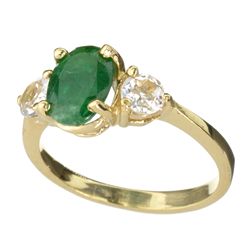 APP: 2.3k 14 kt. Gold, 1.00CT Emerald And Topaz Ring