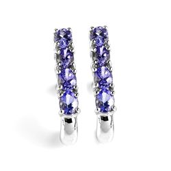 APP: 1.7k 1.40CT Oval Cut Tanzanite And Platinum Over Sterling Silver Earrings