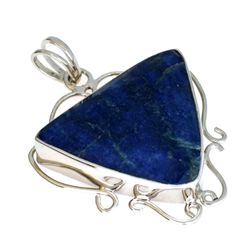 APP: 1.2k 72.58CT Triangle Cut Extremely Rare Iolite And Sterling Silver Pendant